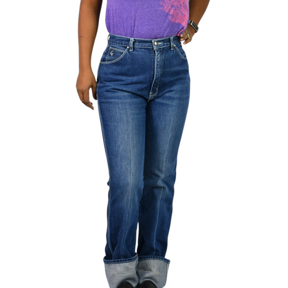 Vintage Gloria Vanderbilt Jean High Waist Straight Blue 80s Murjani Signature 27 - Picture 3 of 16